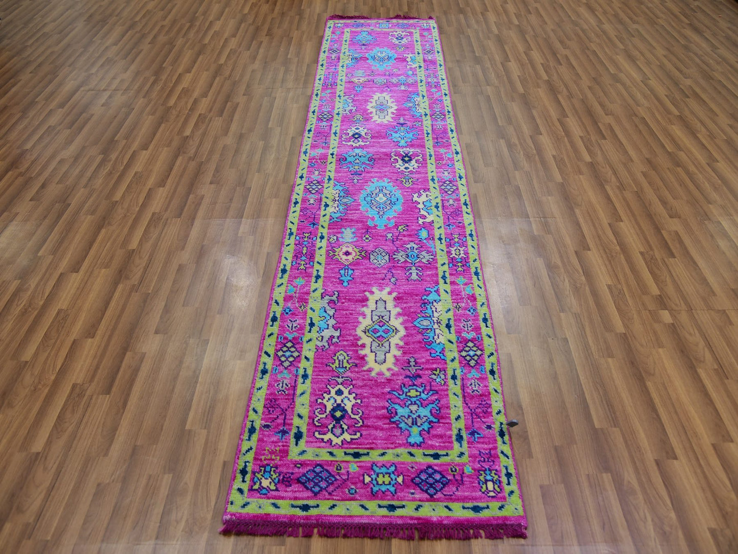 Bright Pink Oushak Runner 2x12