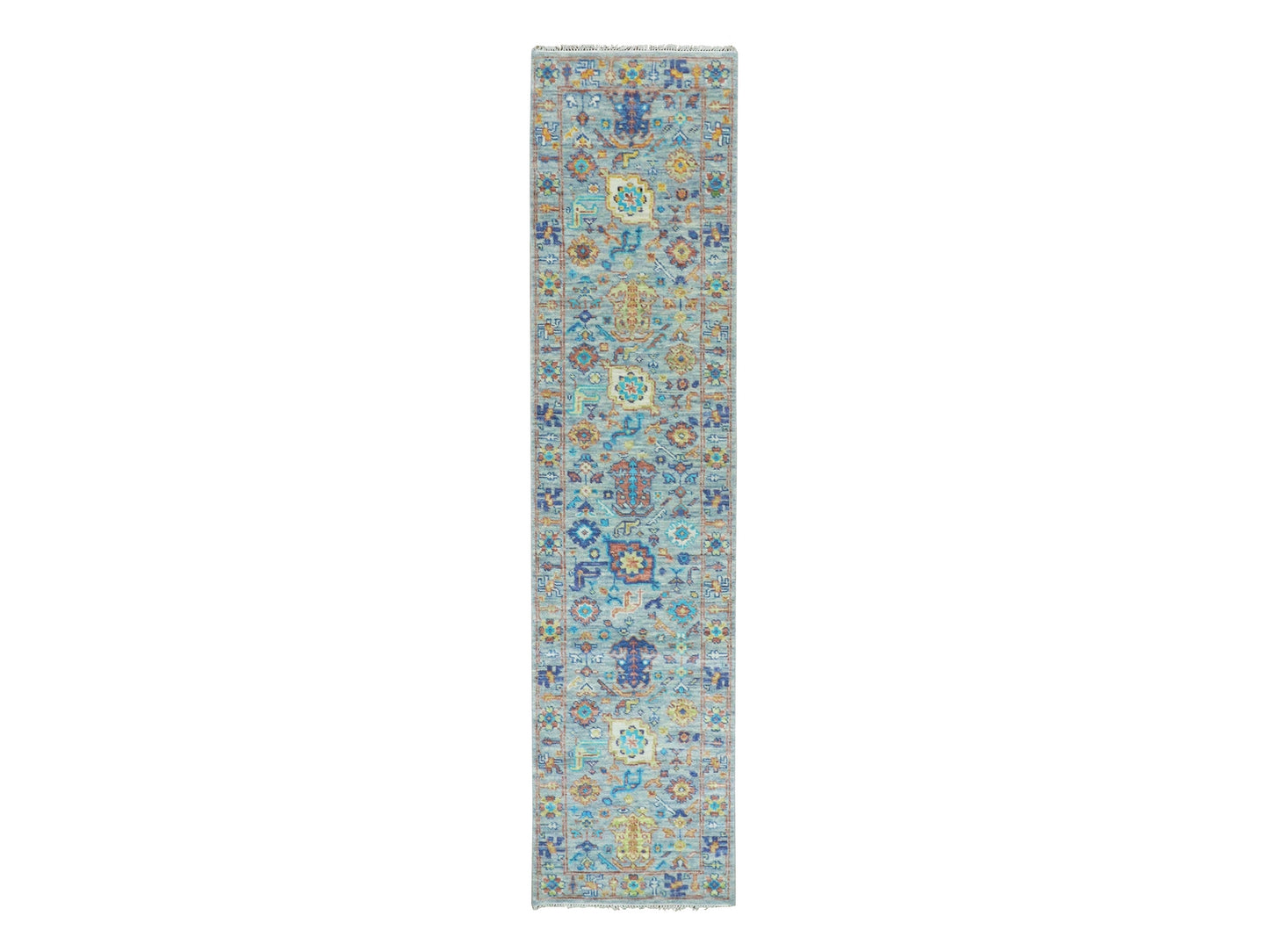 Stone Blue Oushak Runner 2x11