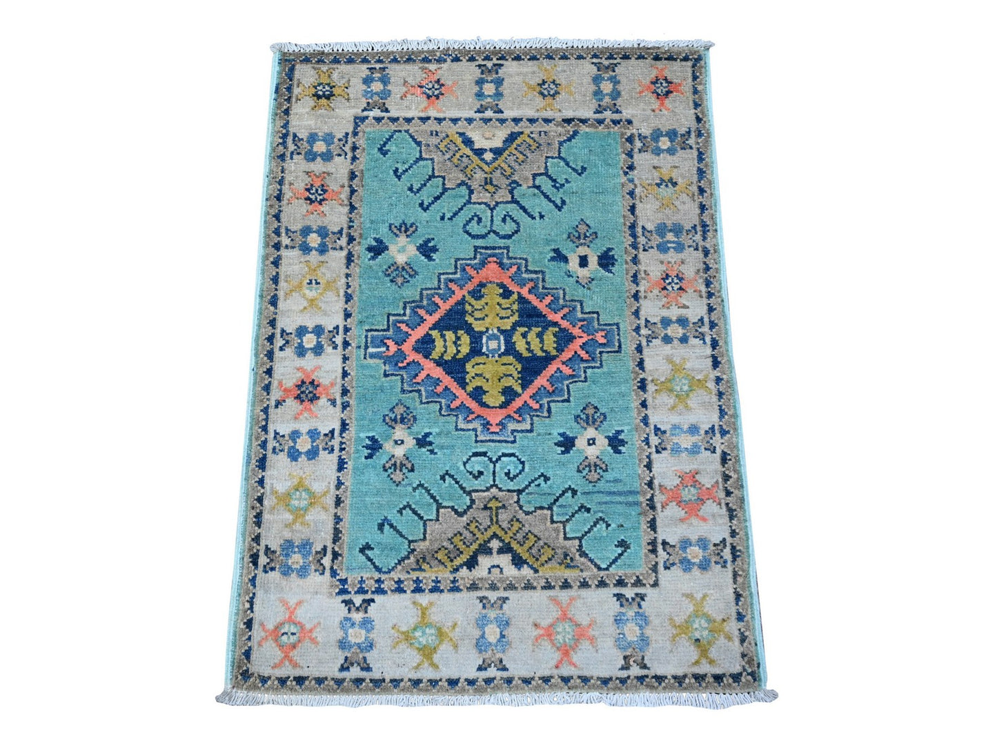 Bright Blue Kazak 2x3