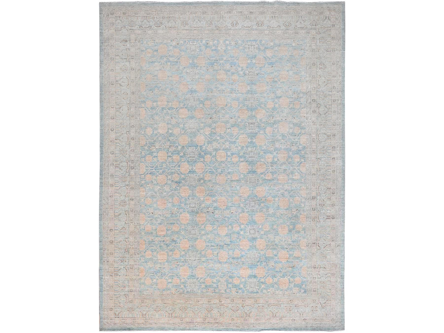 Fine Peshawar Khotan Design Blue 10'x14'