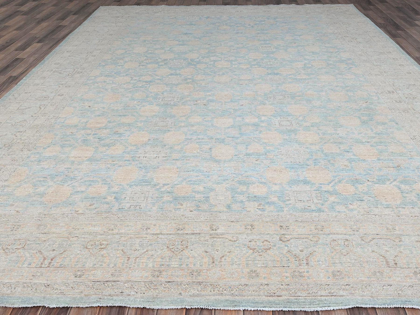 Fine Peshawar Khotan Design Blue 10'x14'