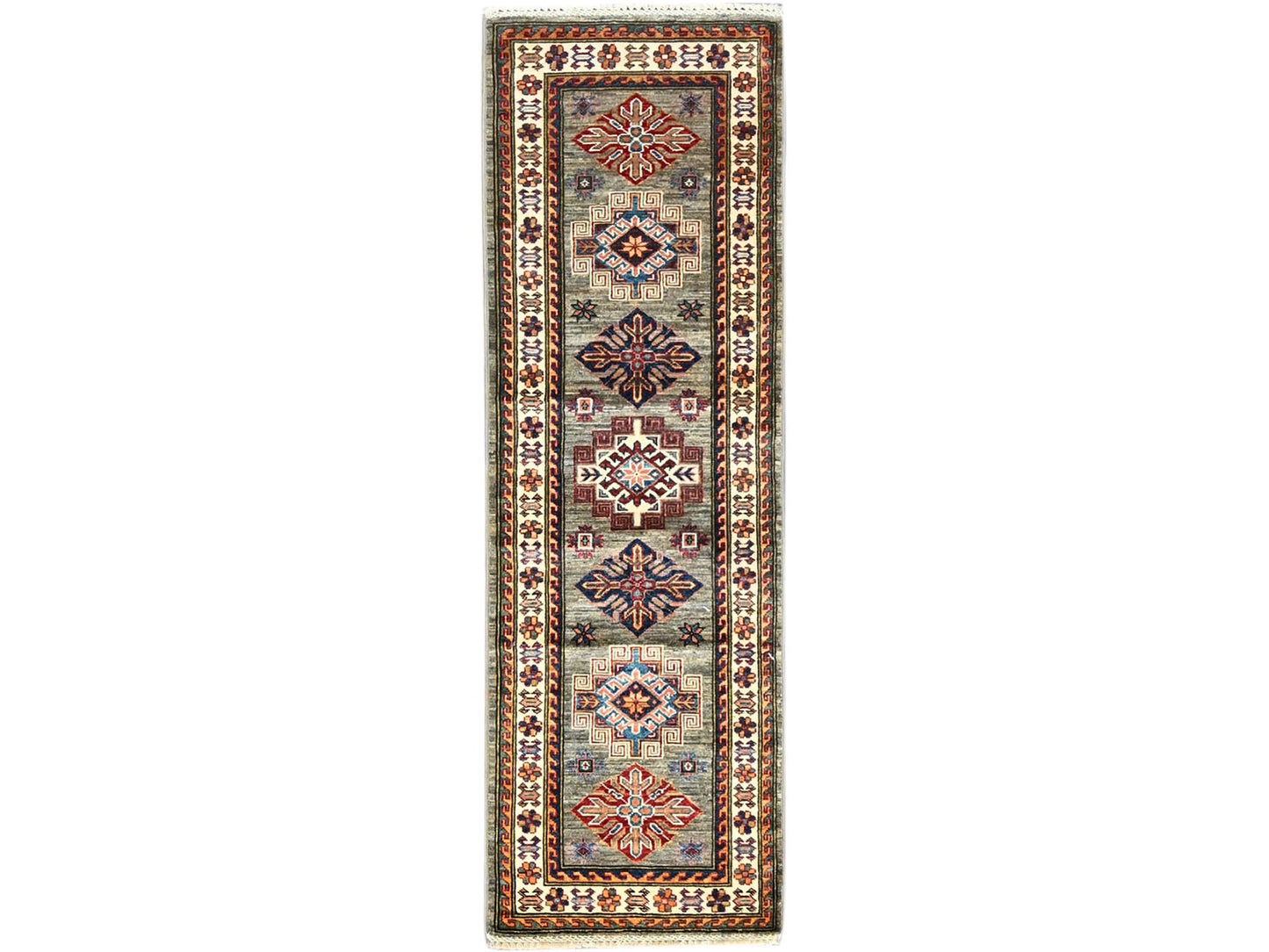 Grey Kazak Runner 6'