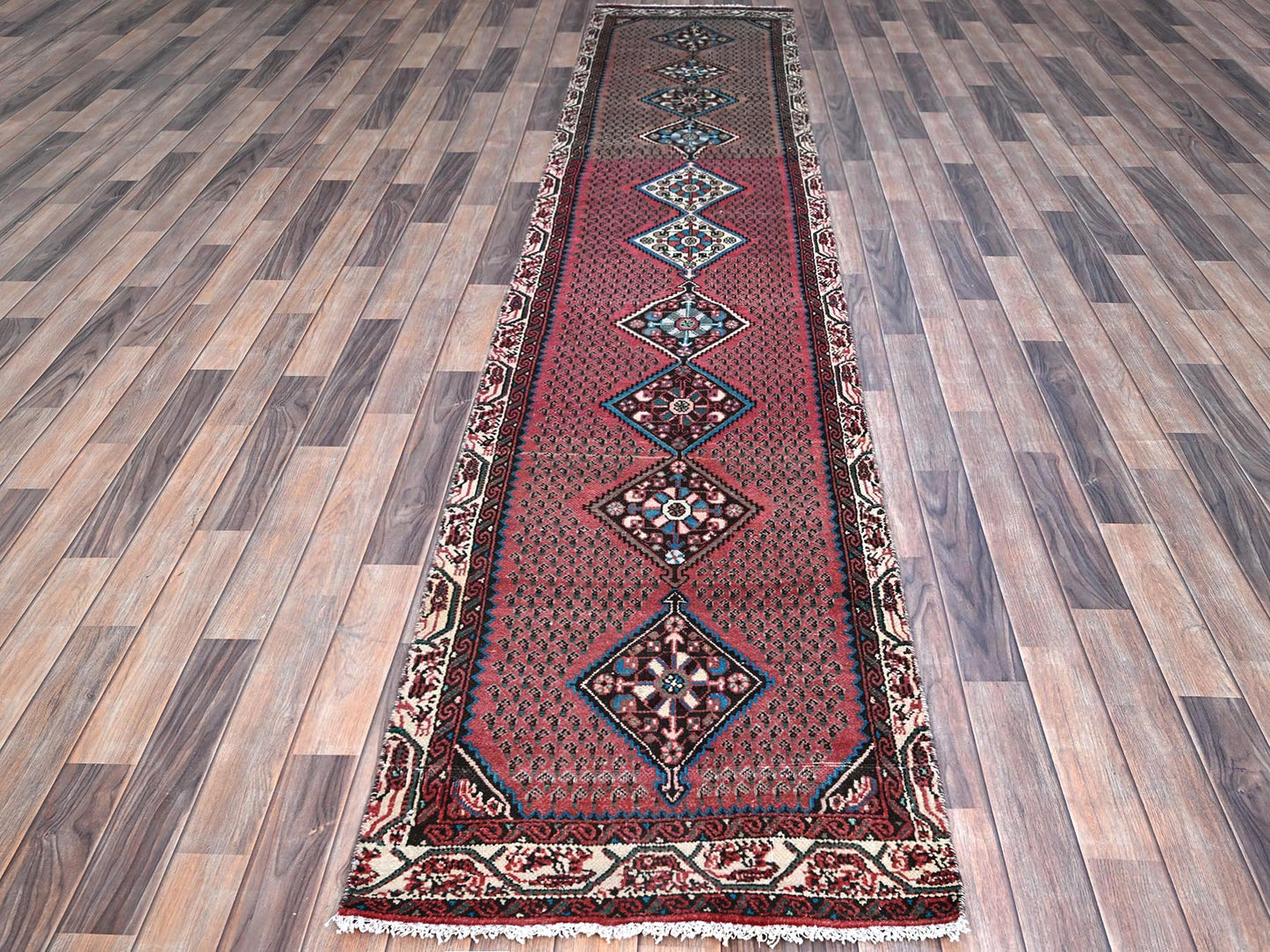 Vintage Persian Pompeian Runner 2x13