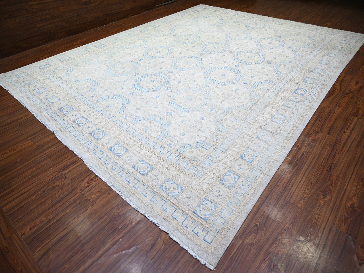 Oushak Khotan Ivory & Blue 12'x15'