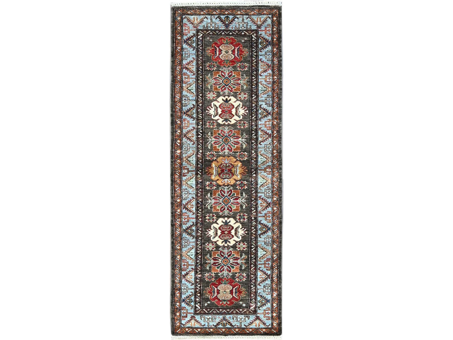 Charcoal Super Kazak Runner 2'x6'