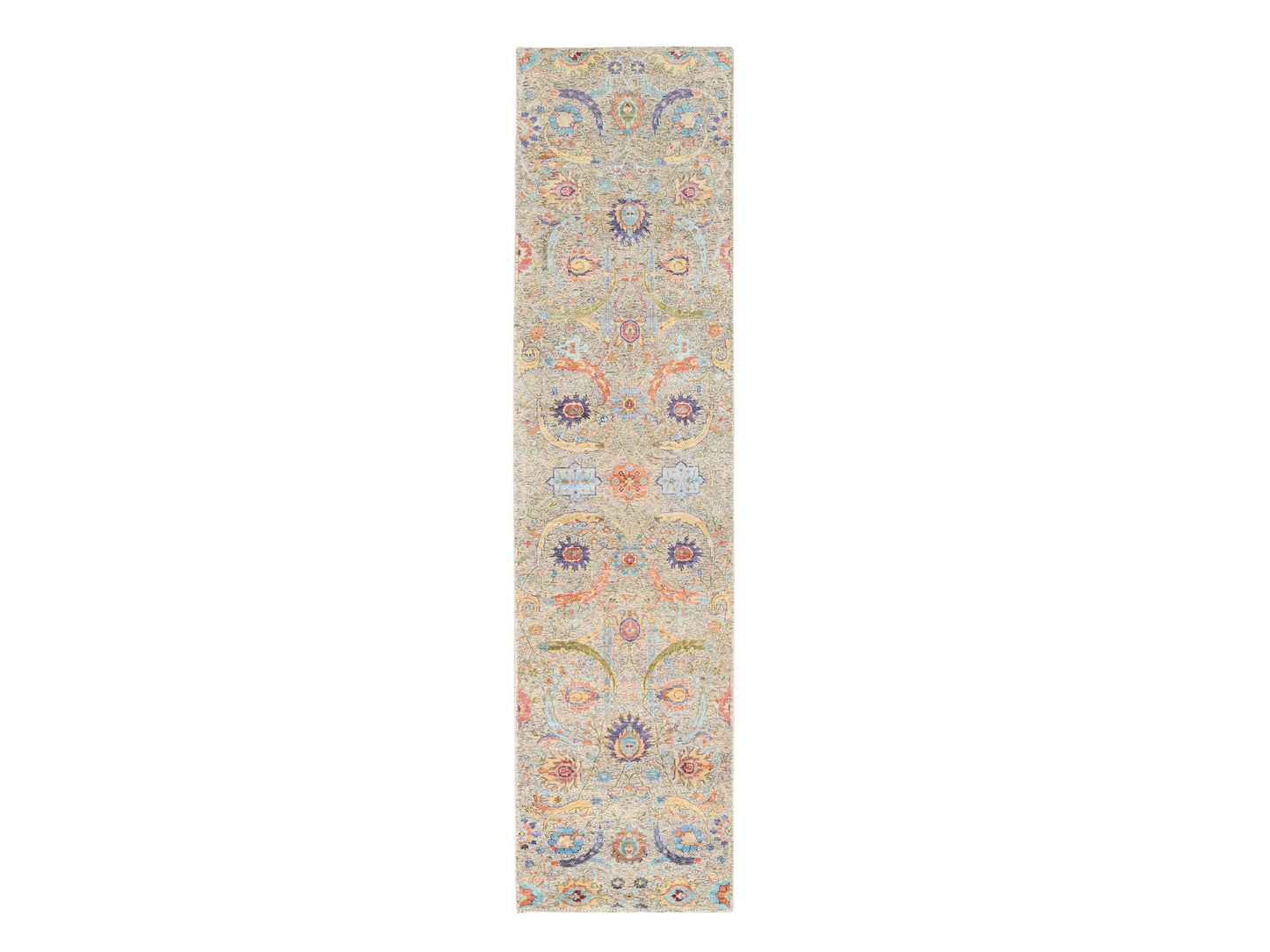 Silk & Wool Leaf Design Runner 2x10