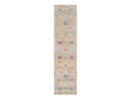 Silk & Wool Leaf Design Runner 2x10