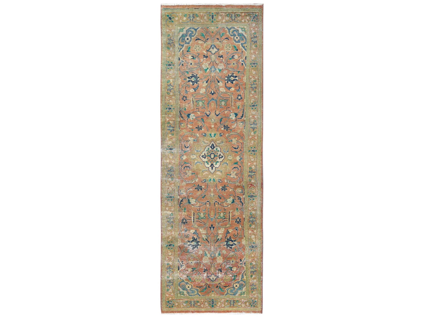 Vintage Persian Kashan Runner 3x10