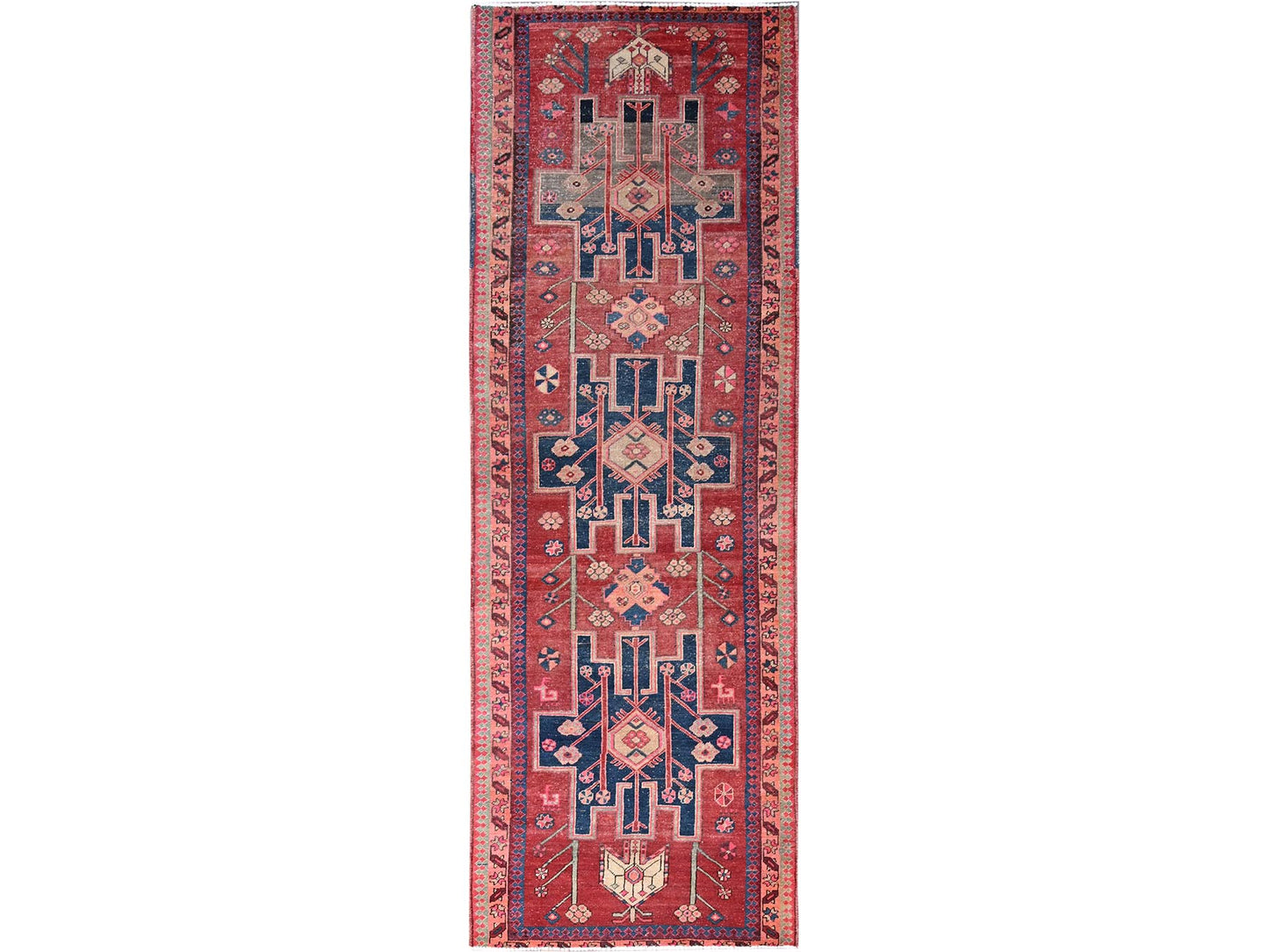 Vintage Persian Heriz Runner 4' x 10'