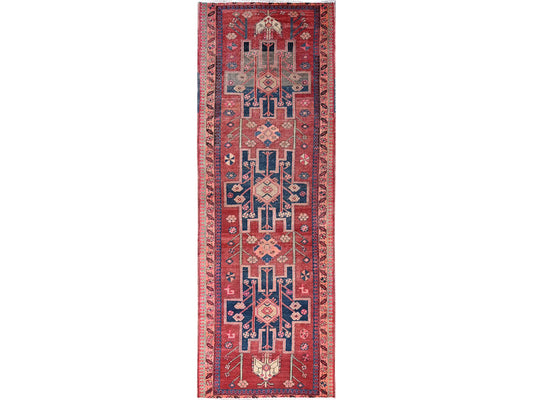 Vintage Persian Heriz Runner 4' x 10'