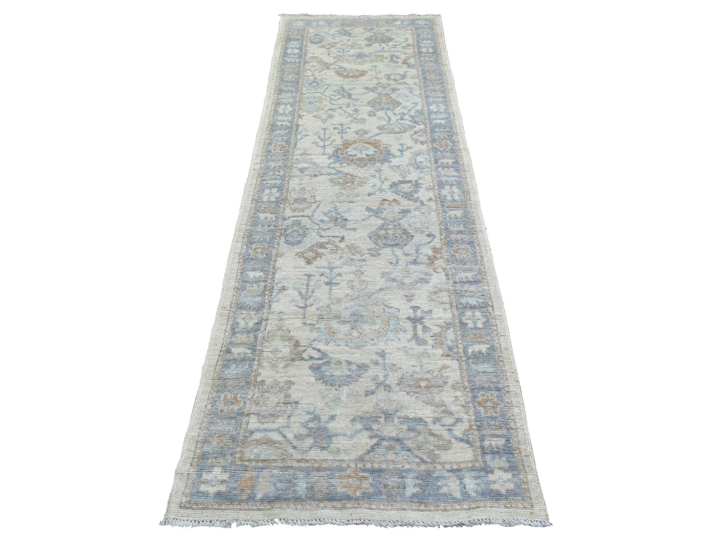 Oushak Ivory & Soft Blue Runner 2x10