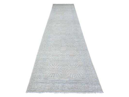 Silver Washed Oushak Runner 4'x15'