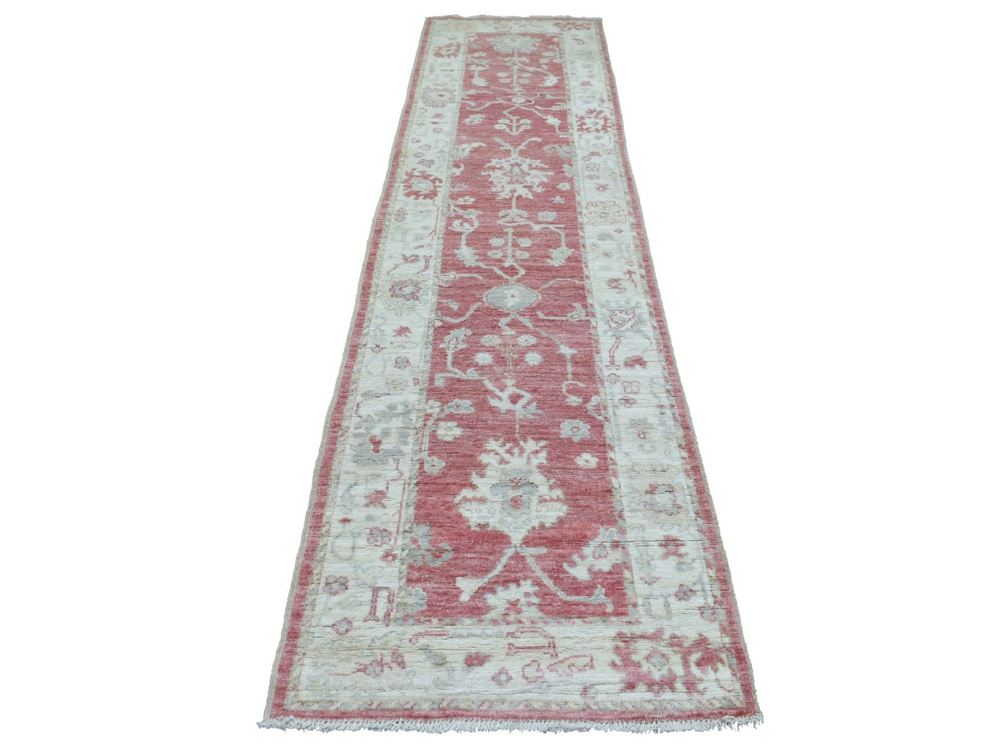 Oushak Soft Red & Ivory Runner 2x12