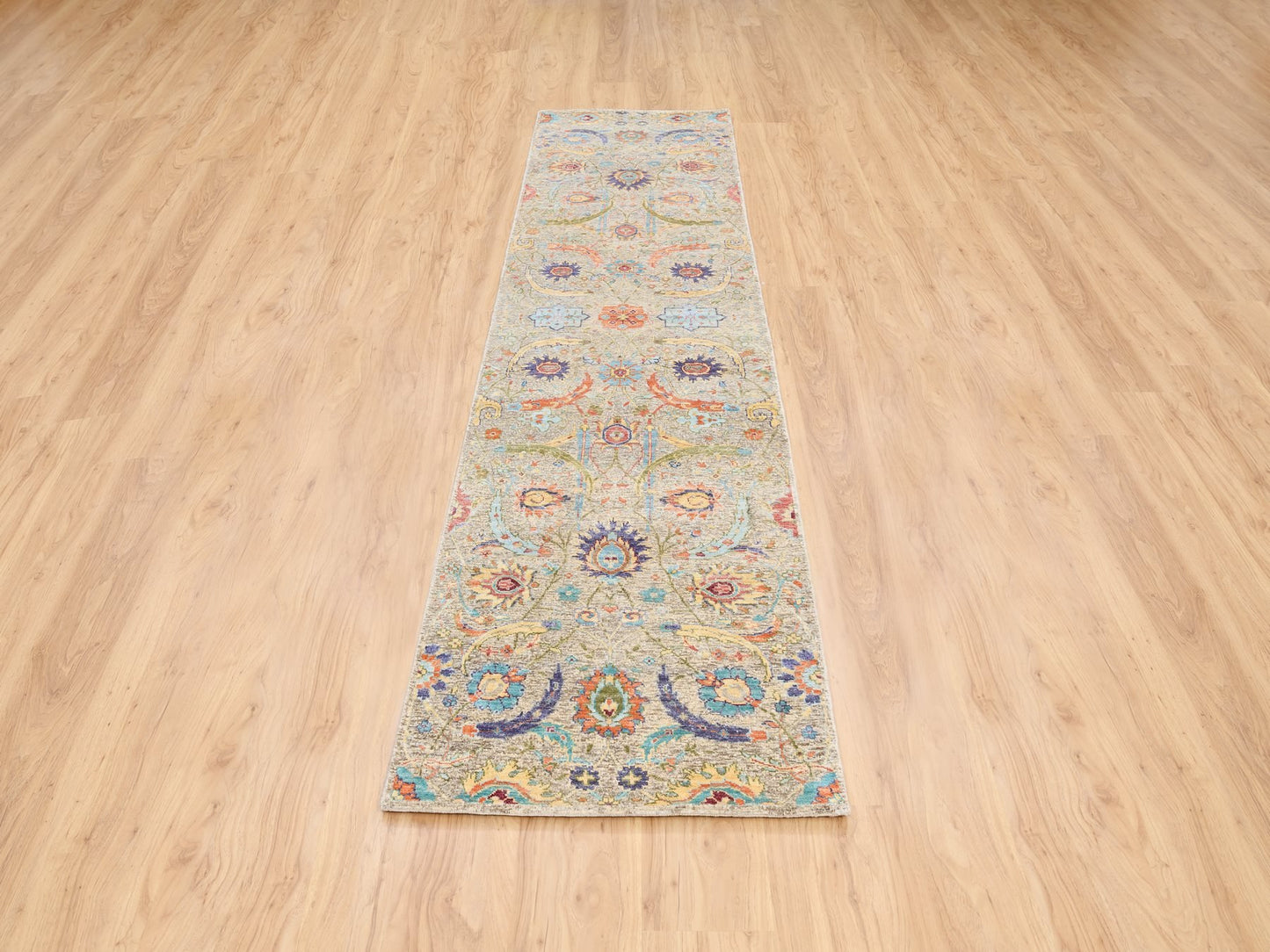 Silk & Wool Leaf Design Runner 2x10