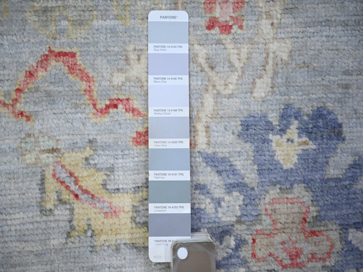 Oushak Gray & Blue Wide Runner 4x10