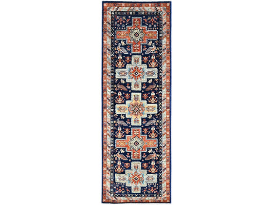 Yale Blue Geometric Runner 6'