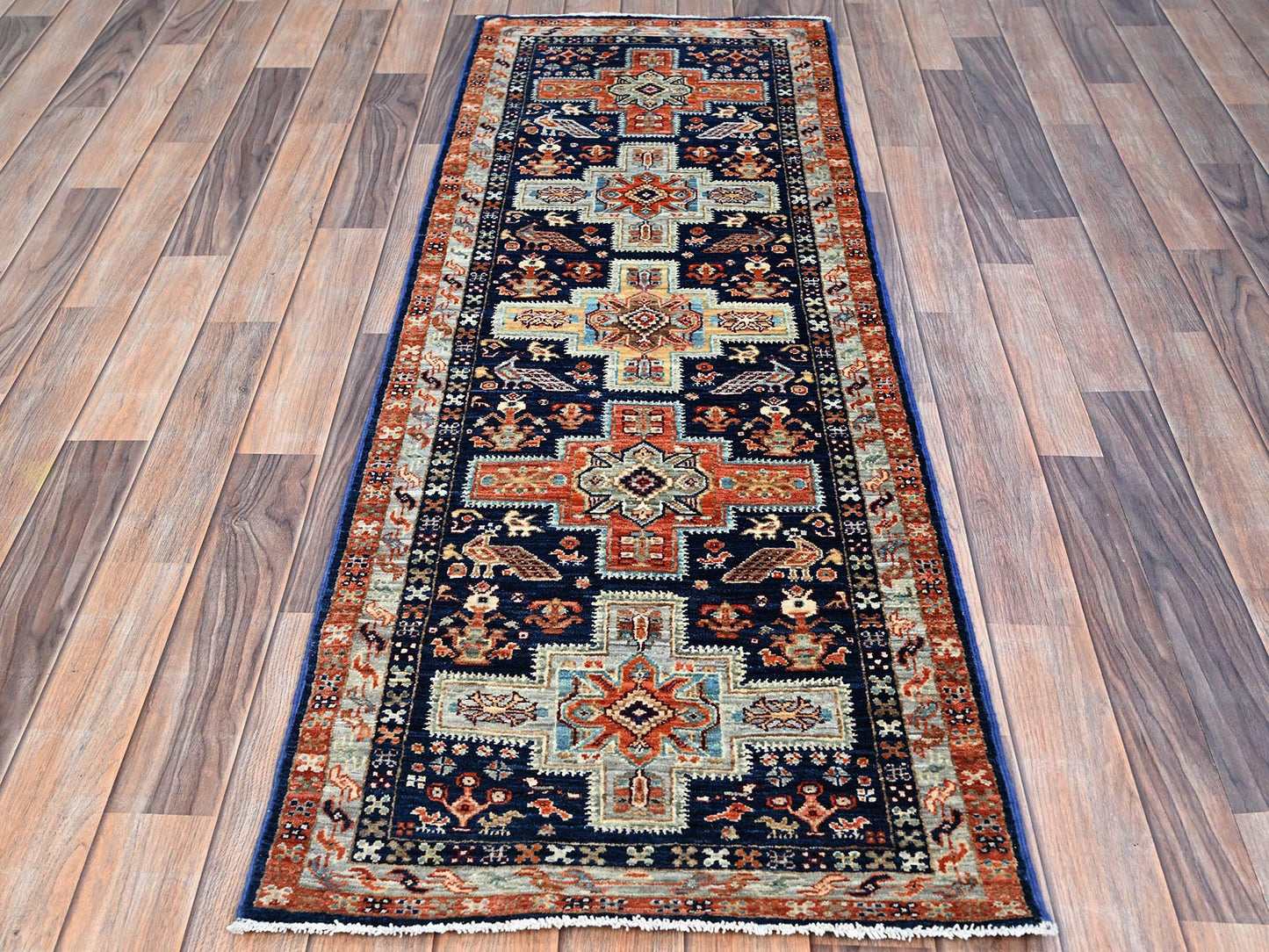 Yale Blue Geometric Runner 6'