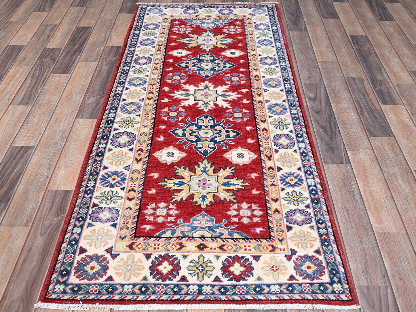 Cornell Red 6' Kazak Runner